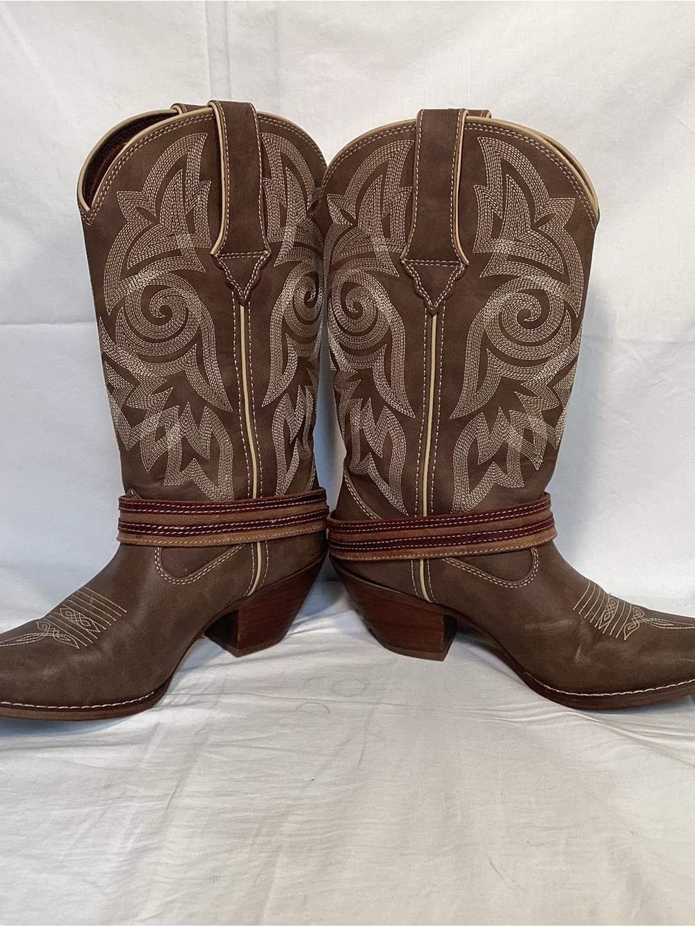 Durango Crush Women’s Flag Western Cowboy Boots Brown Khaki Size 8 - Picture 7 of 16